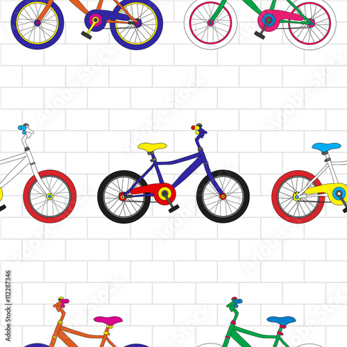Colorful Bicycle on White B...