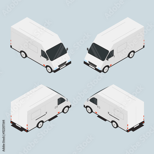 Van for the carriage of goods. Car in isometric.