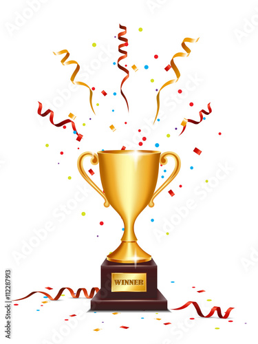 Winner gold cup with serpentine.