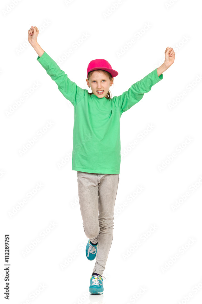 Happy Cheering Child Girl Happy Cheering Child Girl