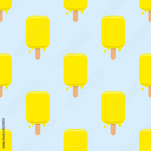 Icono plano patrón con polo de limón sobre fondo azul