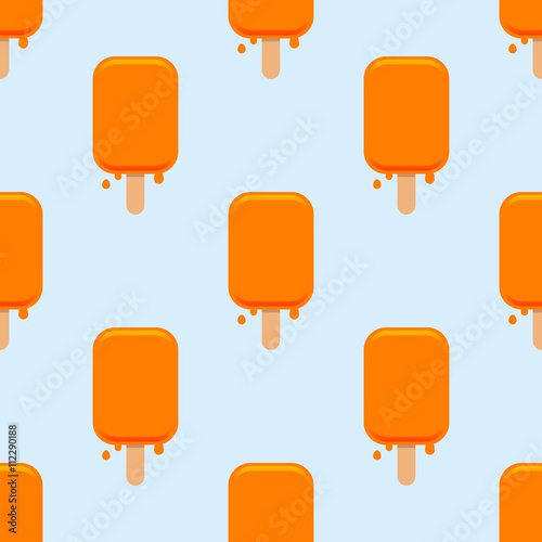 Icono plano patrón con polo de naranja sobre fondo azul