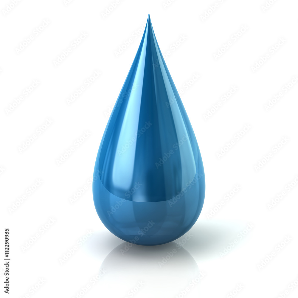 3d illustration of blue paint ink drop icon 3d illustration of blue paint ink drop icon