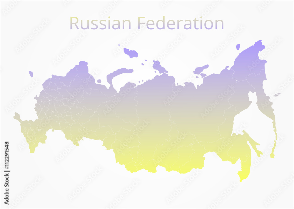 Russian Federation map. Vector illustration.
