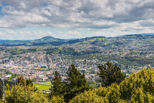 Billede på lærred Dunedin seen from the peak of Signal Hill, New Zealand