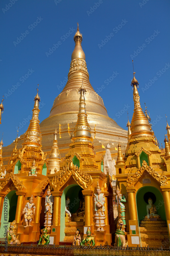 Shwedagon Pagoda in Yangon, Myanmar. Shot at sunrise
