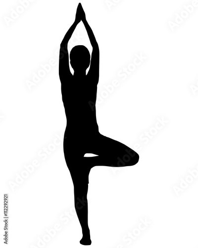Silhouette einer Frau beim Yoga