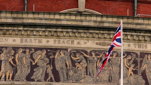 uk Flag on Royal Albert Hall Detail Background