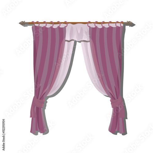 Pink kitchen curtains on the ledge, decor