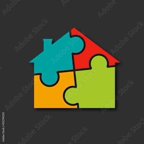 maison en pièces de puzzle
