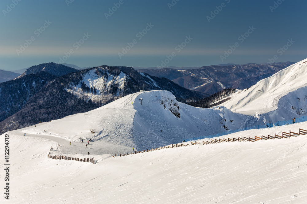 Ski resort Rosa Khutor. Mountains of Krasnaya Polyana. Sochi, Russia