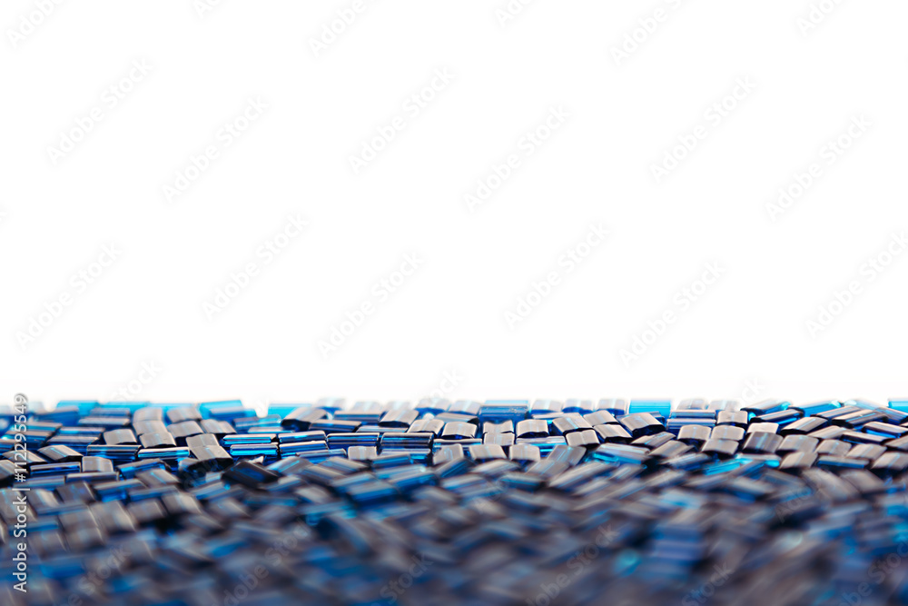 Fototapeta premium Abstract blue background with a mosaic pattern. White copy space.