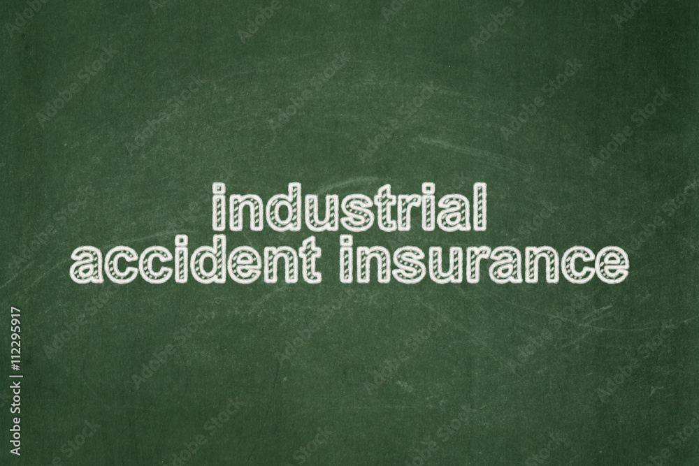 Obraz premium Insurance concept: Industrial Accident Insurance on chalkboard background