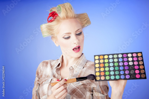 Makeup, girl, pin up photo