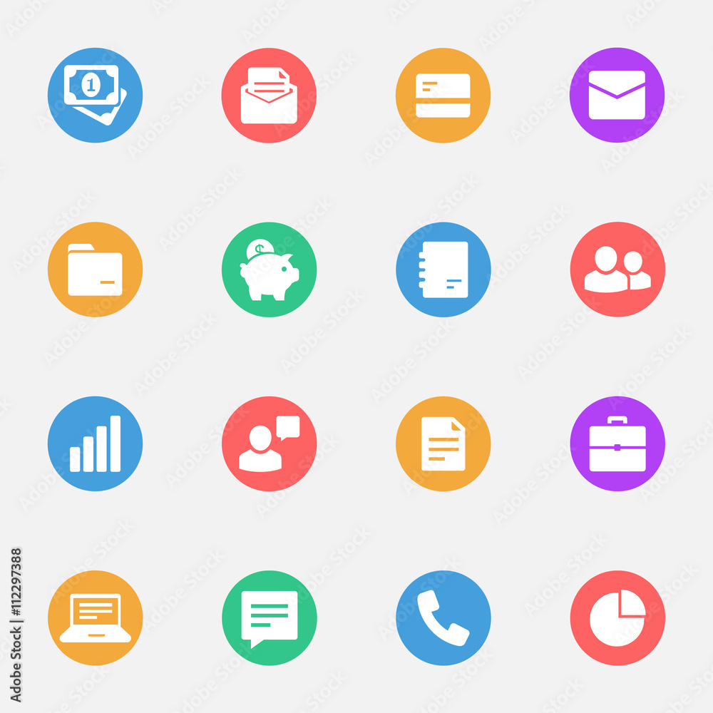 Business icons vector flat Business icons vector flat