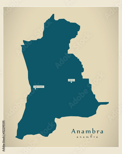 Modern Map - Anambra NG photo