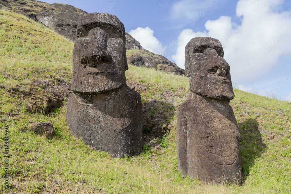 Rano Raraku stone quarry on Easter Island Rano Raraku stone quarry on Easter Island