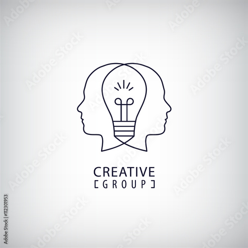 Vector creative mind logo group