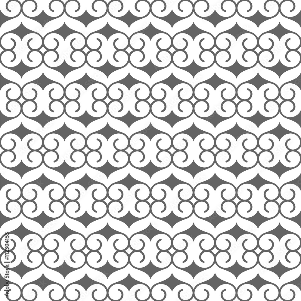 Seamless black and white pattern in arabic style Seamless black and white pattern in arabic style