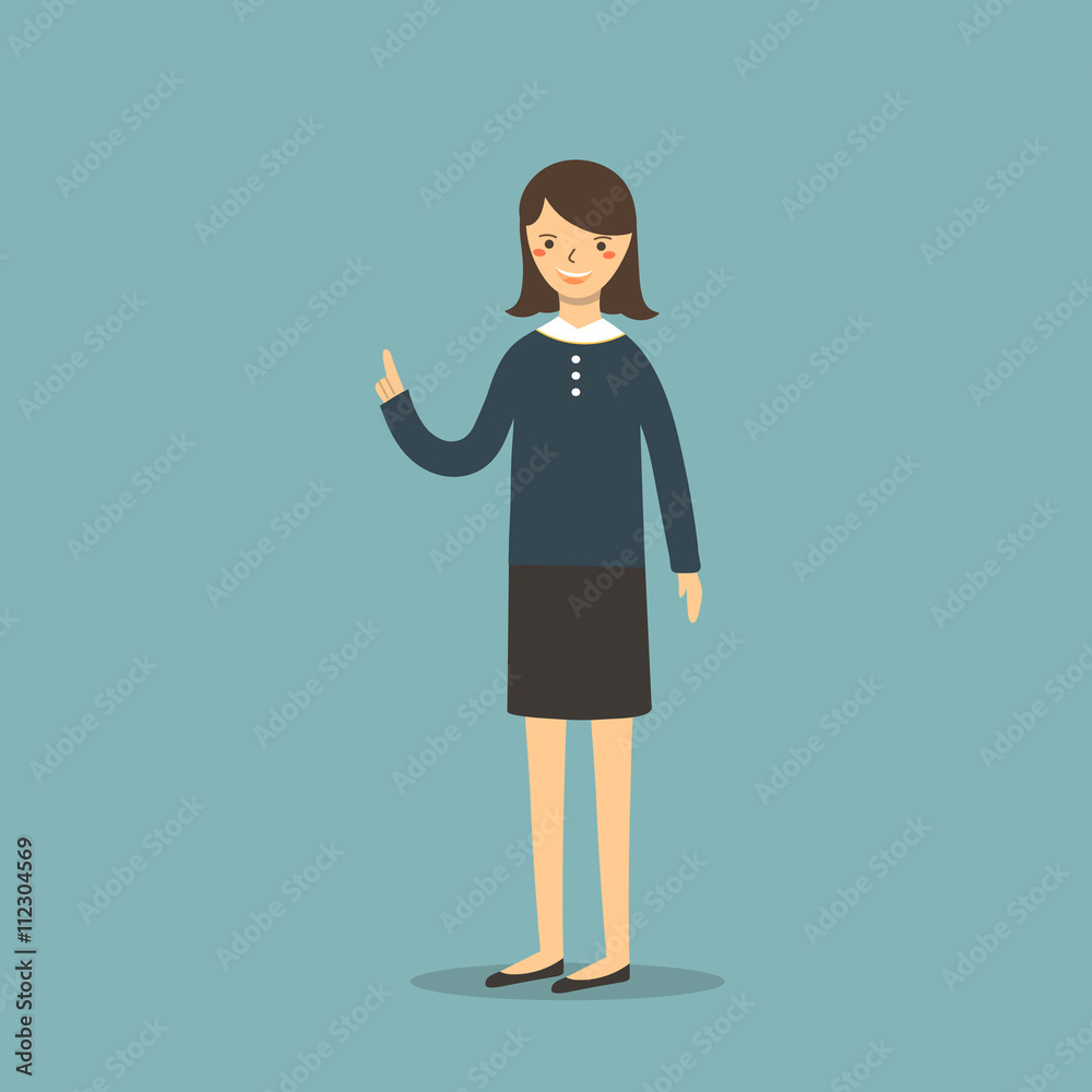 Cute flat style business girl in office dress, skirt. Cute flat style business girl in office dress, skirt.