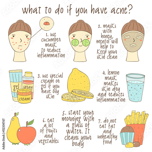 Infographic about what to do if you have acne.