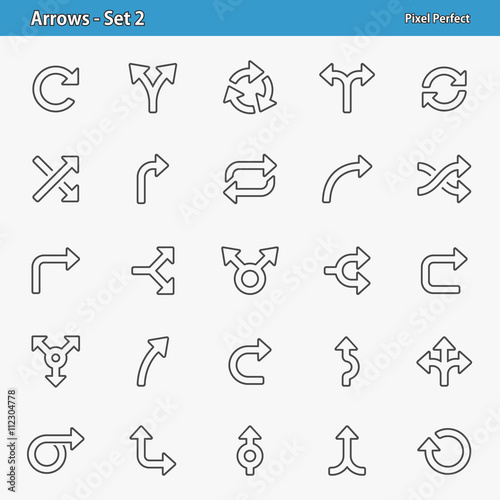 Arrows Icons. Professional, pixel perfect icons optimized for both large and small resolutions. EPS 8 format.