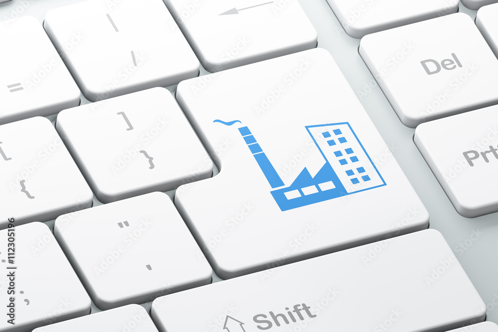 Business concept: Industry Building on computer keyboard background Business concept: Industry Building on computer keyboard background