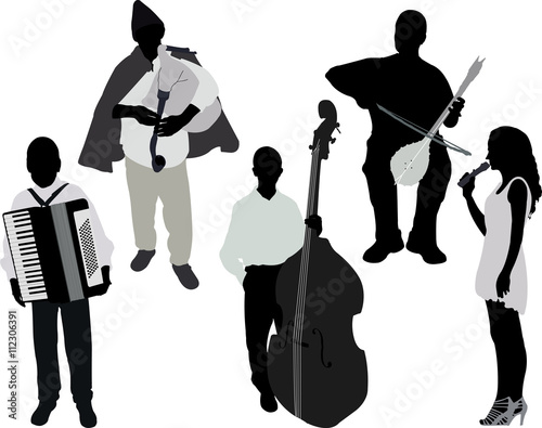 musicians vector silhouette