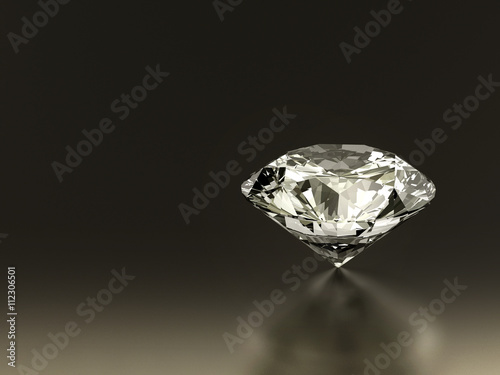 Diamond isolated on dark background  3d.