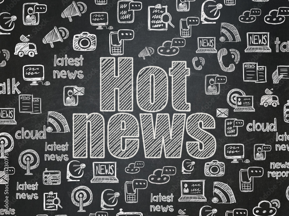 News concept: Hot News on School board background News concept: Hot News on School board background