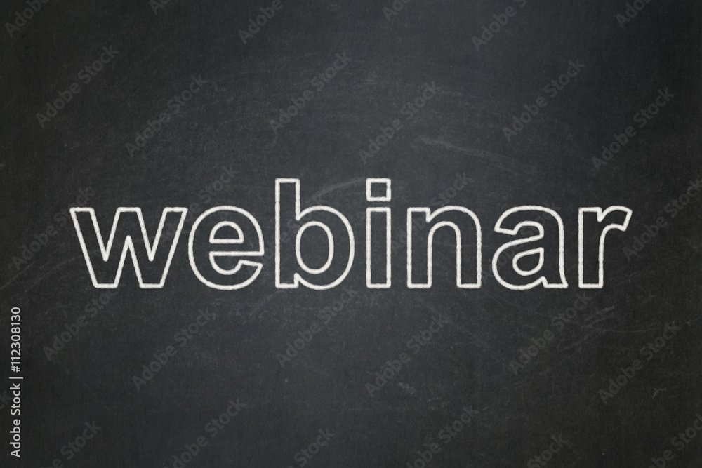 Learning concept: Webinar on chalkboard background Learning concept: Webinar on chalkboard background