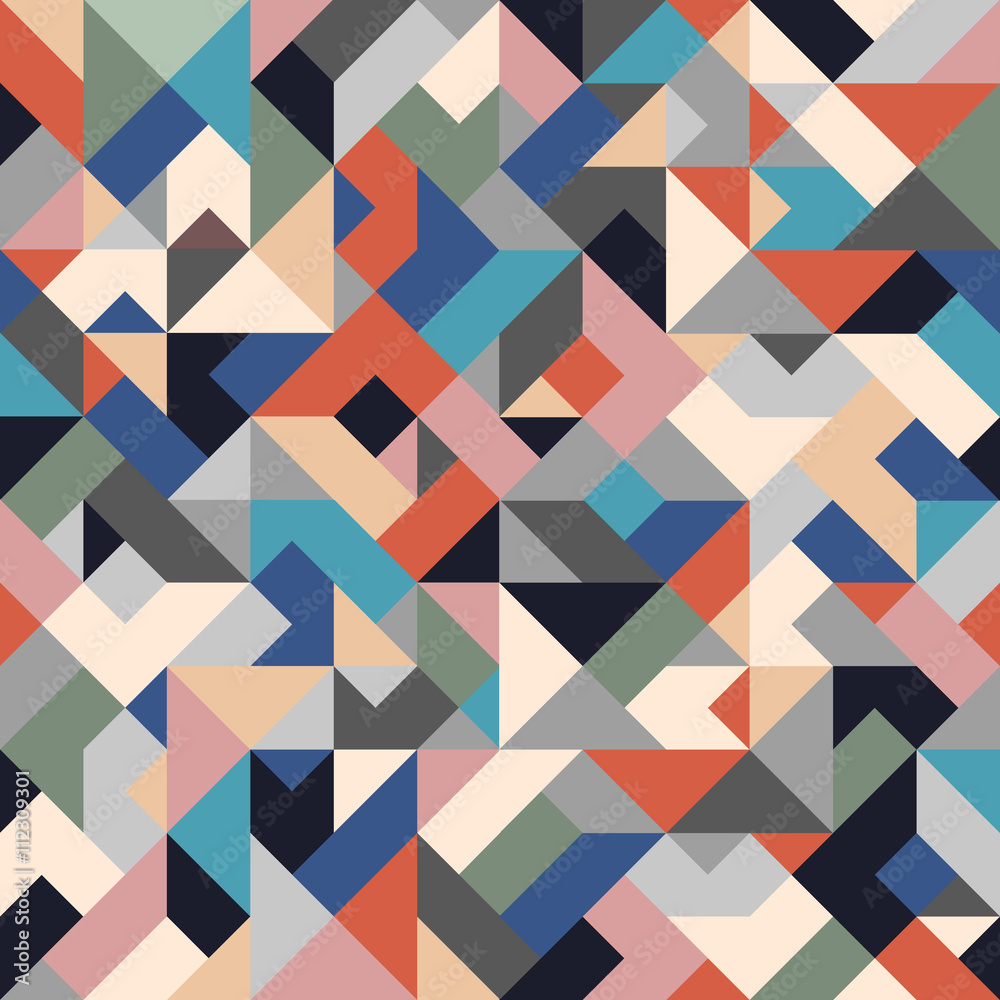 Retro colored seamless geometric background