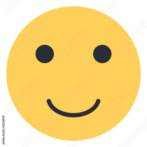 Slightly smiling face - Flat Emoticon design | Emojilicious