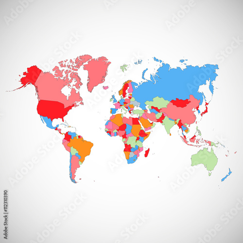 Colorful map of the world. Vector illustration.