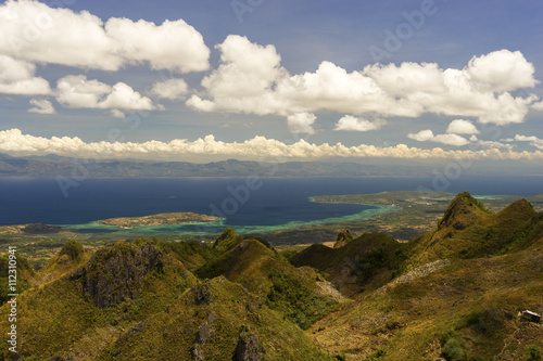 View from mountains to the tropical sea