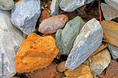 Pieces of Stone Rock Rubble Texture - Stock Image