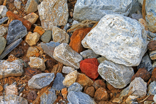Pieces of Stone Rock Rubble Texture - Stock image