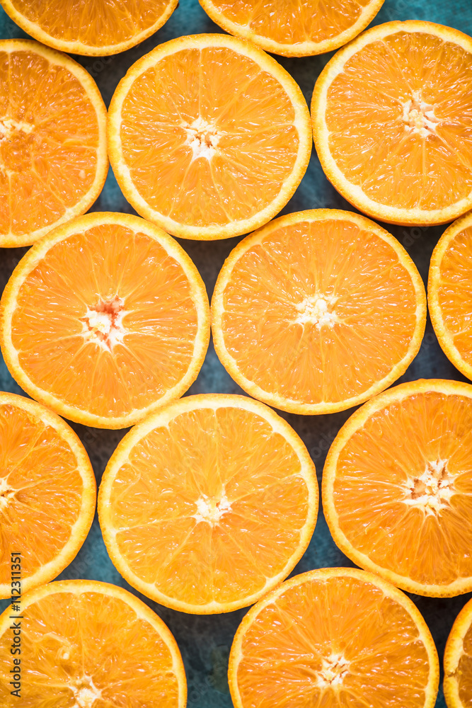 orange halves background from above orange halves background from above