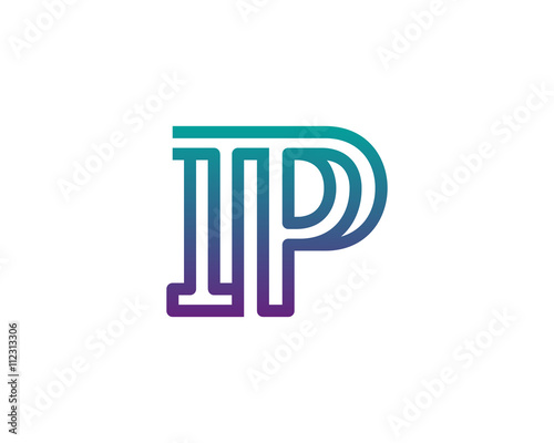 IP lines letter logo