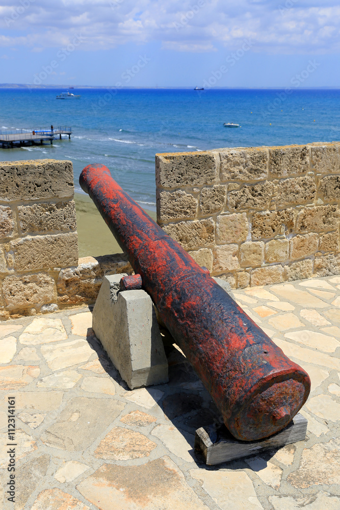 Old gun in Larnaka Medieval Castle
