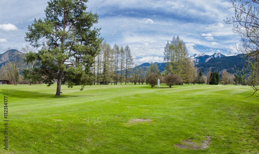 Golf course in mountains Golf course in mountains