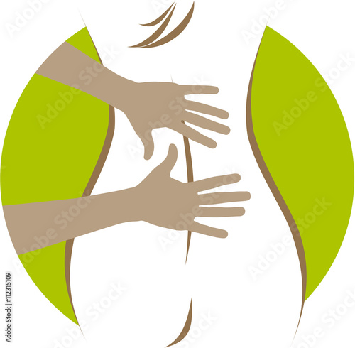 Logo, Signet oder Flat Icon zu Osteopathie, Spa, Physiotherapie und Massage
