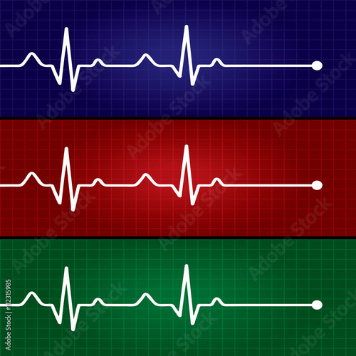 Abstract heart beats cardiogram illustration .