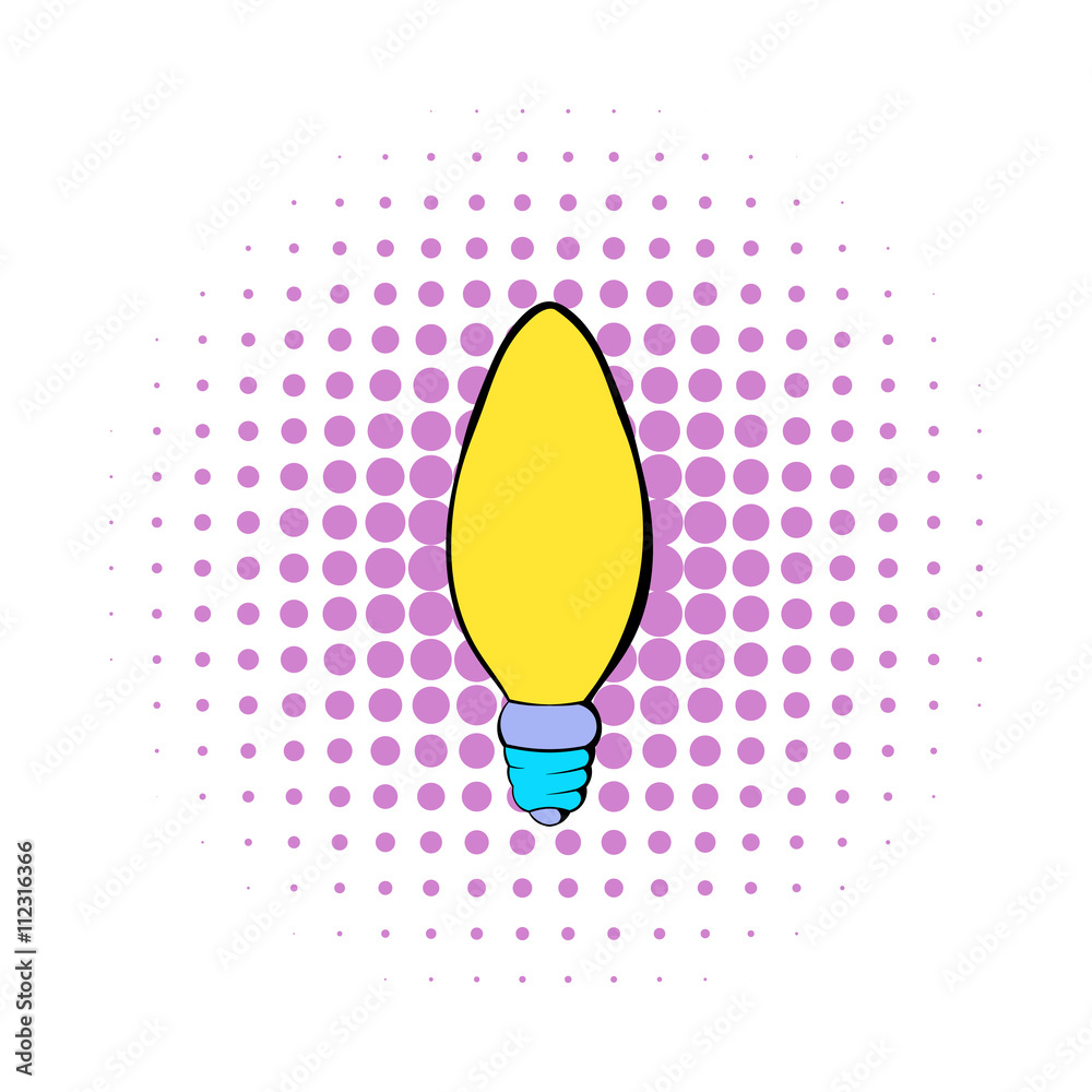 Lamp oval shape icon, comics style Lamp oval shape icon, comics style