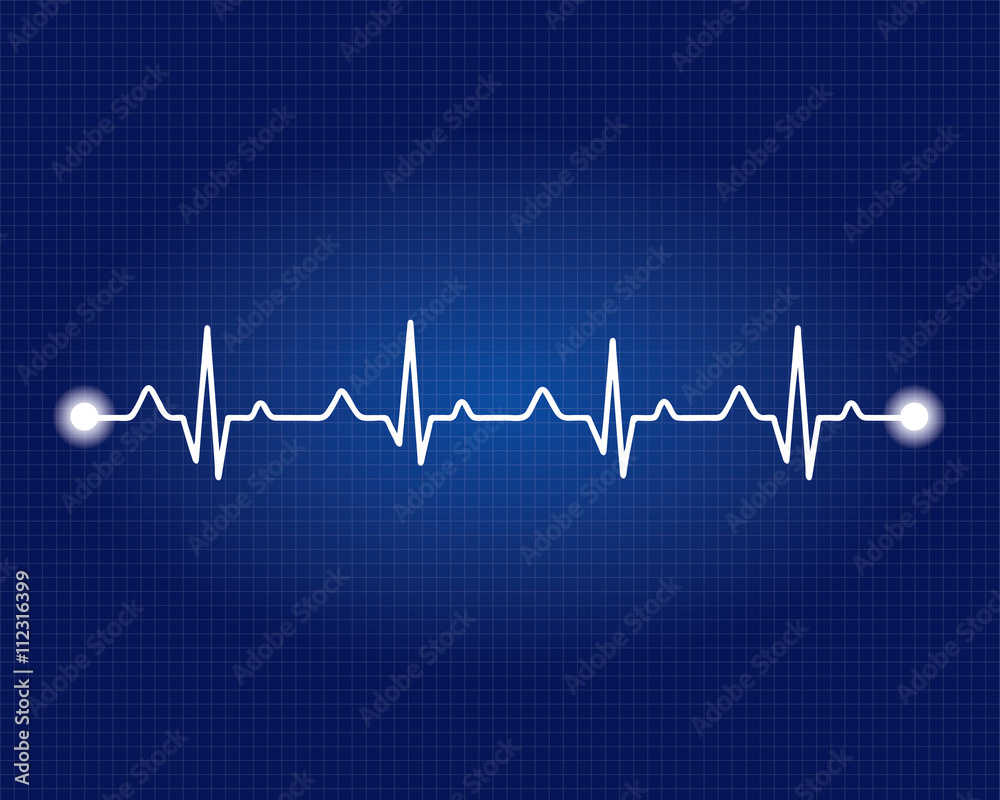 Abstract heart beats cardiogram illustration .