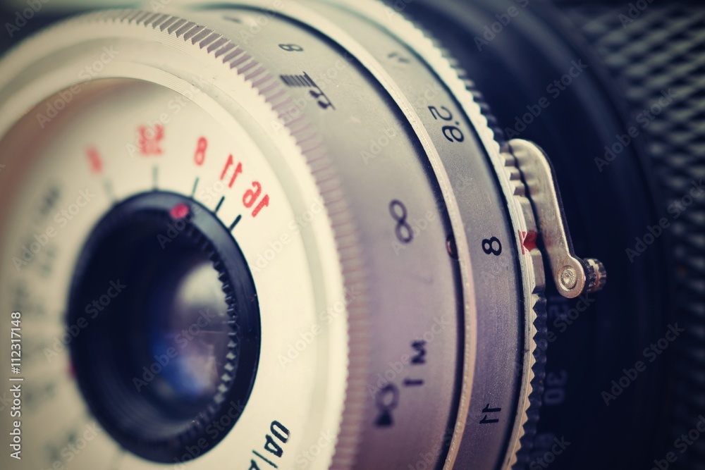Russian old analog camera. Old retro photo. Russian old analog camera. Old retro photo.