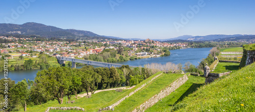 Panorama of fortified walls and river in Valenca do Minho © venemama