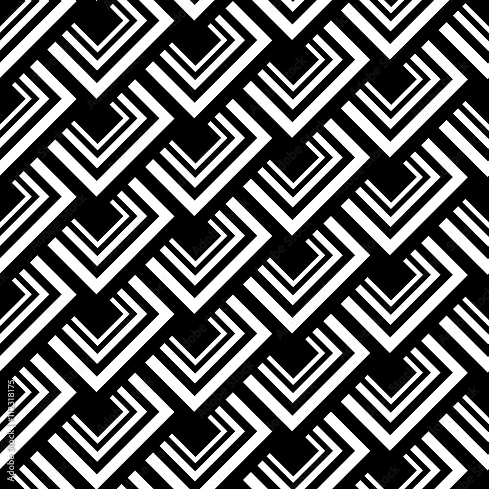 Seamless Polygonal Black and White Pattern. Geometric Abstract Background Seamless Polygonal Black and White Pattern. Geometric Abstract Background
