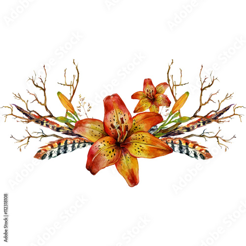 Watercolor Tiger lily