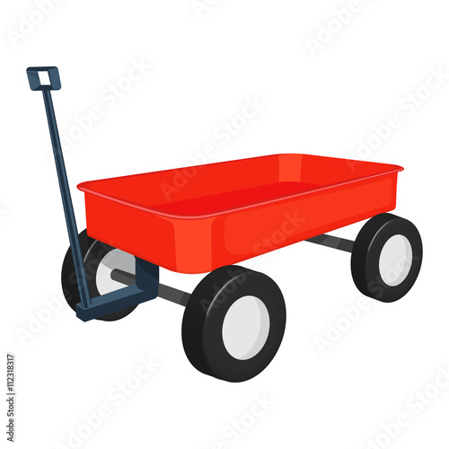 red wagon vector illustration isolated on white background
